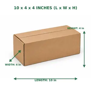 10 × 4 × 4 Inch Brown 3-Ply Corrugated Shipping Box