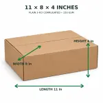 11X8X4 inch Corrugated Brown Boxes - 3 PLY (150 GSM)