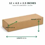 12 X 4.5 X 2.5 Inch Corrugated Brown Boxes - 3 PLY (150 GSM)