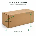 12X5X6 inch Corrugated Brown Boxes - 3 PLY (150 GSM)