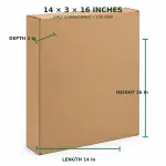 14 X 3 X 16 Inch Corrugated Brown Boxes - 3 PLY (150 GSM)