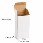 2.25 x 1.5 x 4.5 White Corrugated Sturdy Shipping Boxes - 3 PLY (150 GSM)