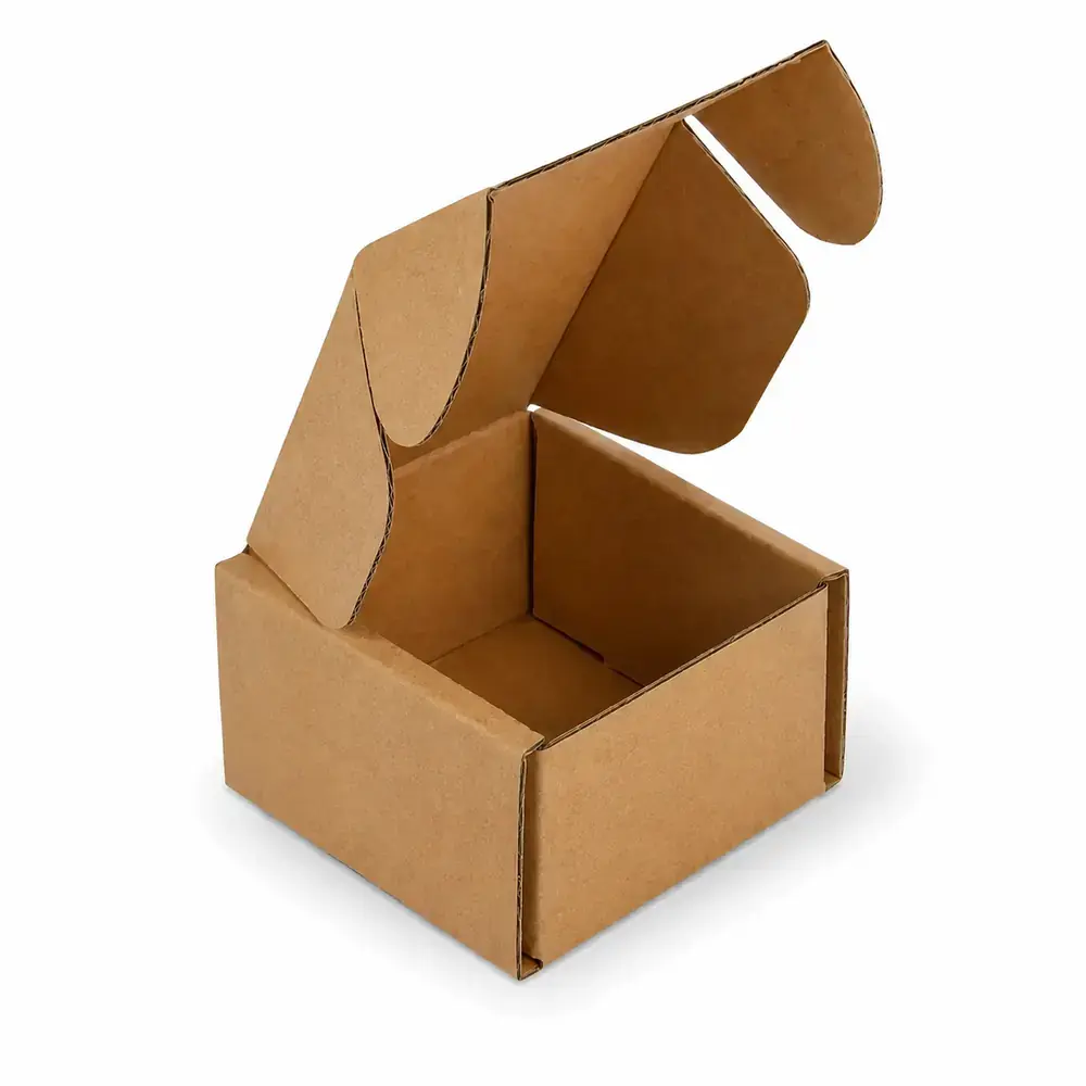 2.5x2x1.5 Inch Brown 3-Ply Self-Locking Corrugated Mailer Box