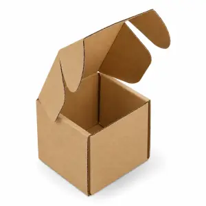 Mailer 2.5 x 2 x 2.5 Inch Auto Lock Flat Corrugated Brown Boxes