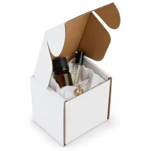 Mailer 2.5 X 2 X 2.5 inch Auto Lock flat White Corrugated Boxes - 3 PLY (150 GSM )