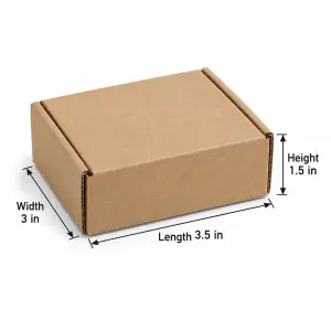 3.5 X 3 X 1.5 Inch Auto Lock Mailer Corrugated brown Boxes - 3 PLY (150 GSM)