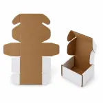 Flat 3.5 X 3 X 2.5 inch Auto Lock Mailer Corrugated White Boxes - 3 PLY (150 GSM)