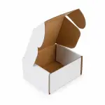 Flat 3.5 X 3 X 2.5 inch Auto Lock Mailer Corrugated White Boxes - 3 PLY (150 GSM)