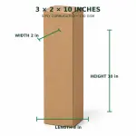 3x2x10 Inch Corrugated Brown Boxes 3ply 150 GSM