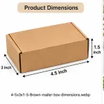 4.5 x 3 x 1.5 Inch Brown 3-Ply Self-Locking Corrugated Mailer Box