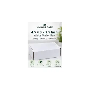 4.5 x 3 x 1.5 Inch White 3-Ply Self-Locking Corrugated Mailer Box