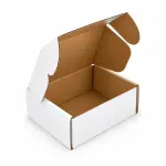 Self-locking 4.5 X 3 X 2.5 inch Auto Lock Mailer Corrugated White Boxes - 3 PLY (150 GSM)