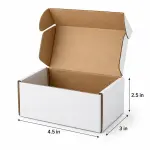Self-locking 4.5 X 3 X 2.5 inch Auto Lock Mailer Corrugated White Boxes - 3 PLY (150 GSM)