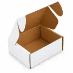Self-locking 4.5 X 3 X 2.5 inch Auto Lock Mailer Corrugated White Boxes - 3 PLY (150 GSM)