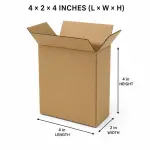 4X2X4 Inch Brown 3-Ply Corrugated Shipping Box