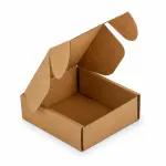 4 x 4 x 1.5 Inch Brown 3-Ply Self-Locking Corrugated Mailer Box