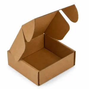 4 x 4 x 1.5 Inch Brown 3-Ply Self-Locking Corrugated Mailer Box