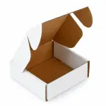 4 x 4 x 1.5 Inch White 3-Ply Self-Locking Corrugated Mailer Box