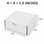 4 x 4 x 1.5 Inch White 3-Ply Self-Locking Corrugated Mailer Box