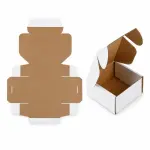 4 x 4 x 1.5 Inch White 3-Ply Self-Locking Corrugated Mailer Box