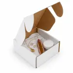 4 x 4 x 1.5 Inch White 3-Ply Self-Locking Corrugated Mailer Box