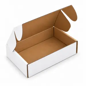 5.5 X 3 X 1.5 Inch Auto Lock Mailer Corrugated white Boxes - 3 PLY (150 GSM)