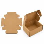 Mailer 5.5x3x2.5 inch Auto Lock Flat Corrugated Brown Boxes - 3 PLY (150 GSM).
