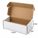 Mailer 5.5 X 3 X 2.5 inch Auto Lock flat White Corrugated Boxes - 3 PLY (150 GSM )