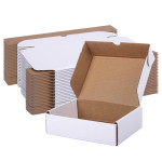 5.5 X 3 X 1.5 Inch Auto Lock Mailer Corrugated white Boxes - 3 PLY (150 GSM)