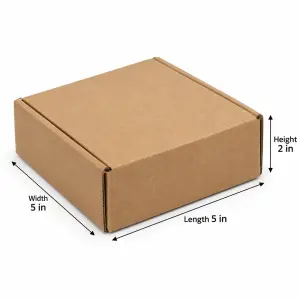 Mailer 5x5x2 inch Auto Lock Flat Corrugated Brown Boxes - 3 PLY (150 GSM).