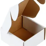 5x5x2 Inch White 3-Ply Self Locking Cardboard Mailing Boxes for E-commerce and Gift Packaging.