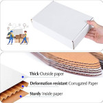 Flat 7 X 5 X 2.75 inch Auto Lock Mailer Corrugated White Boxes - 3 PLY (150 GSM)