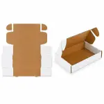 6X4X2 Inch White 3-Ply Self-Locking Corrugated Mailer Box