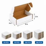 6X4X2 Inch White 3-Ply Self-Locking Corrugated Mailer Box