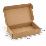 6 × 5 × 1.5 Inch Brown 3-Ply Self-Locking Corrugated Mailer Box
