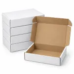 6x5x1.5 Inch Self Lock White 3-Ply Self-Locking Cardboard Mailing Boxes for E-commerce and Gift Packaging.