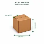 6X6X6inch Corrugated Brown Boxes - 3 PLY (150 GSM)