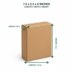 7.5X2.5X9 inch corrugated goldeln brown boxes - 3 ply