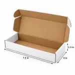 7.5x4x1.5 Inch Self Lock White 3-Ply Self-Locking Cardboard Mailing Boxes for E-commerce and Gift Packaging.