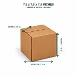 7.5X 7.5 X 7.5 Inch Corrugated Brown Boxes - 3 PLY (150 GSM)