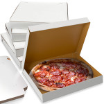 7 Inch Pizza Box Corrugated White Boxes 3 Ply  - 7x 7 x 1.5 Inch