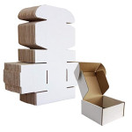Mailer 4 x 4 x 1.5 inch Auto Lock Flat Corrugated white Boxes - 3 PLY (150 GSM).