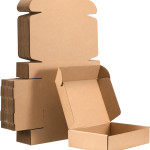 Flat 8 X 8 X 4 inch Auto Lock Mailer Corrugated Brown Boxes - 3 PLY (150 GSM)