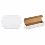 Flat 7 X 2 X 1.5 inch Auto Lock Mailer Corrugated White Boxes - 3 PLY (150 GSM)
