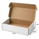 Flat 7 X 4 X 2 inch Auto Lock Mailer Corrugated White Boxes - 3 PLY (150 GSM)