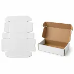 Flat 7 X 4 X 2 inch Auto Lock Mailer Corrugated White Boxes - 3 PLY (150 GSM)