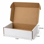 Flat 7 X 5 X 2.75 inch Auto Lock Mailer Corrugated White Boxes - 3 PLY (150 GSM)