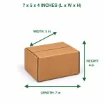 7 X 5.25 X 4.25 inch Corrugated Brown Boxes - 3 PLY (150 GSM)