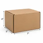Flat 7 X 5 X 4 inch Auto Lock Mailer Corrugated Brown Boxes - 3 PLY (150 GSM)