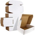 6x5x1.5 Inch Self Lock White 3-Ply Self-Locking Cardboard Mailing Boxes for E-commerce and Gift Packaging.